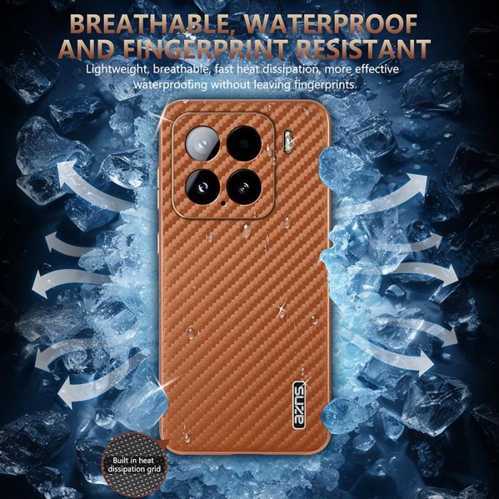 AZNS - AZNS Xiaomi 15 Fodral - Electroplating Carbon Fiber PU+TPU - Svart