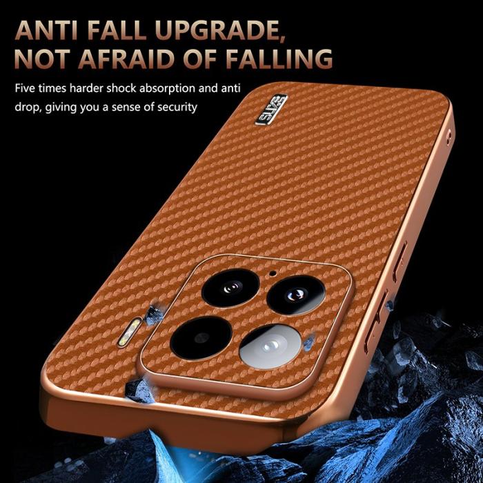 AZNS - AZNS Xiaomi 15 Fodral - Electroplating Carbon Fiber PU+TPU - Svart