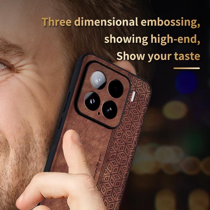 AZNS - AZNS Xiaomi 15 Fodral Skyddande PU Läder - Brun