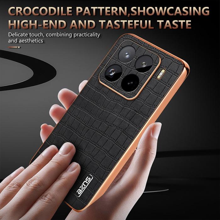 AZNS - AZNS Xiaomi 15 Pro Fodral Electroplating Krokodil PU+TPU - Vit