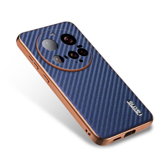 AZNS - AZNS Xiaomi 15 Ultra Fodral - Electroplating Carbon Fiber PU + TPU - Blå