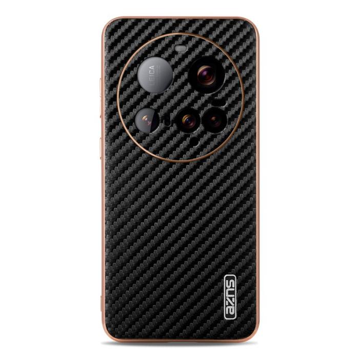 AZNS - AZNS Xiaomi 15 Ultra Fodral - Electroplating Carbon Fiber PU + TPU - Svart
