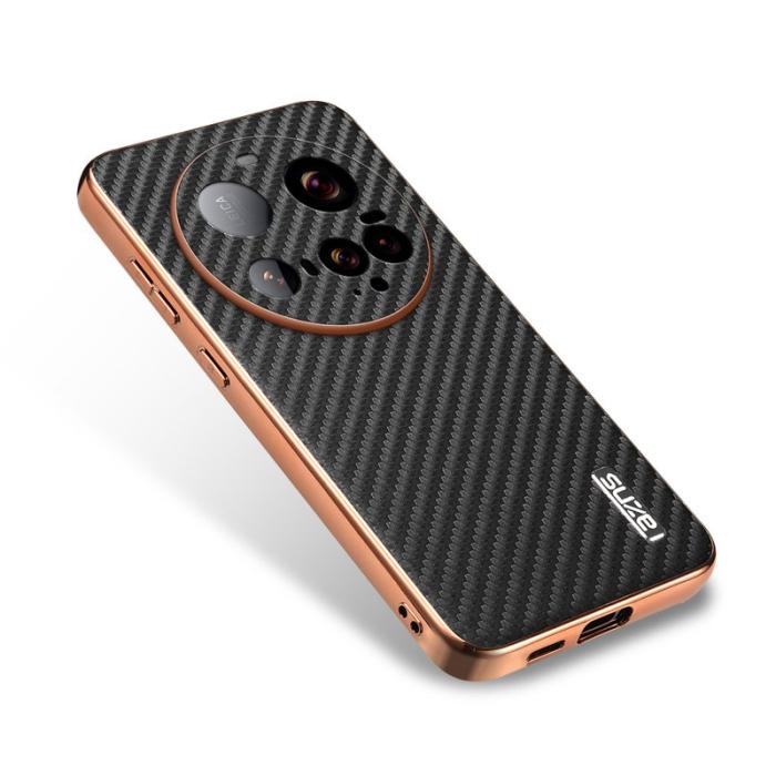 AZNS - AZNS Xiaomi 15 Ultra Fodral - Electroplating Carbon Fiber PU + TPU - Svart