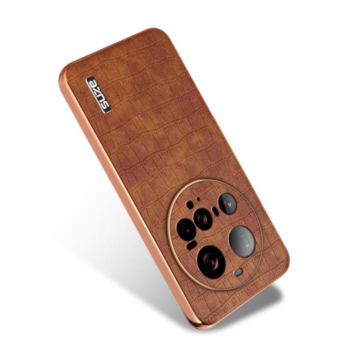 AZNS - AZNS Xiaomi 15 Ultra Fodral Electroplating Krokodil PU + TPU - Brun