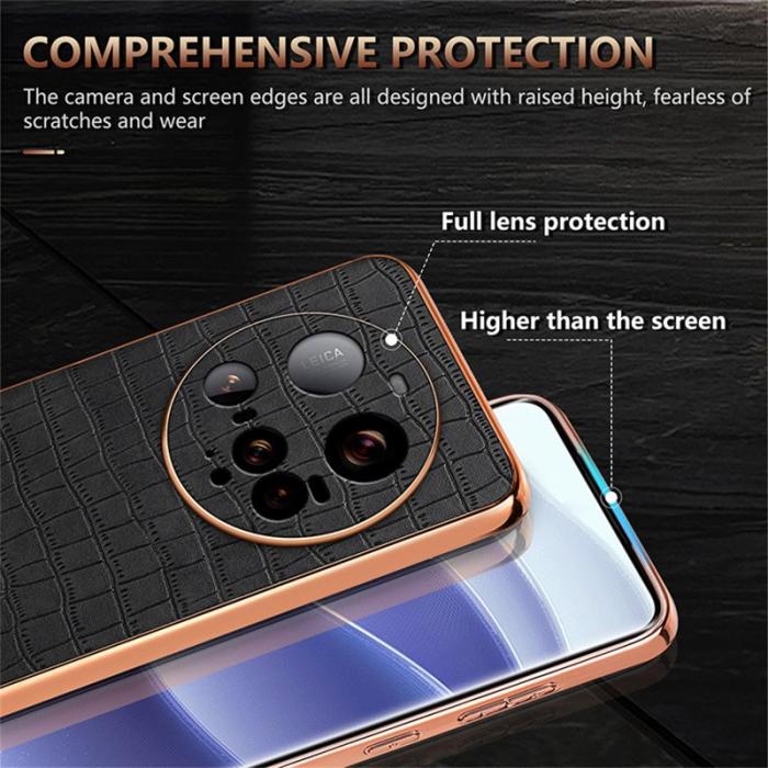 AZNS - AZNS Xiaomi 15 Ultra Fodral Electroplating Krokodil PU + TPU - Brun