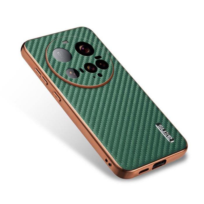 AZNS - AZNS Xiaomi 15 Ultra Fodral - Elektropläterad Kolfiber PU + TPU - Grön