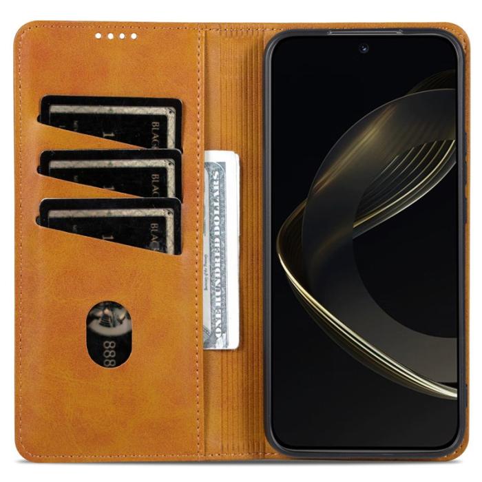 AZNS - AZNS Xiaomi 15T Fodral Äkta läder Plånboksfodral - Brun