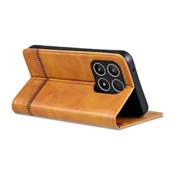 AZNS - AZNS Xiaomi 15T Fodral Äkta läder Plånboksfodral - Brun