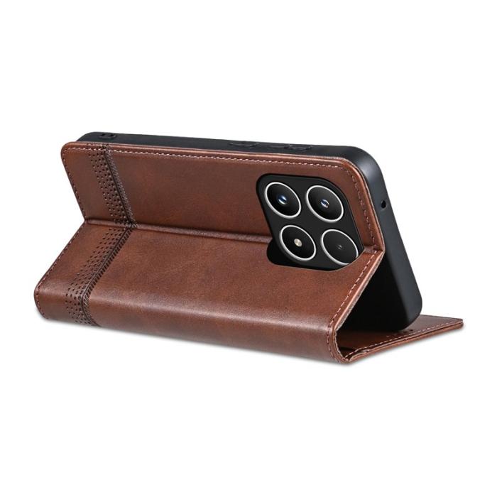 AZNS - AZNS Xiaomi 15T Fodral Äkta läder Plånboksfodral - Kaffe