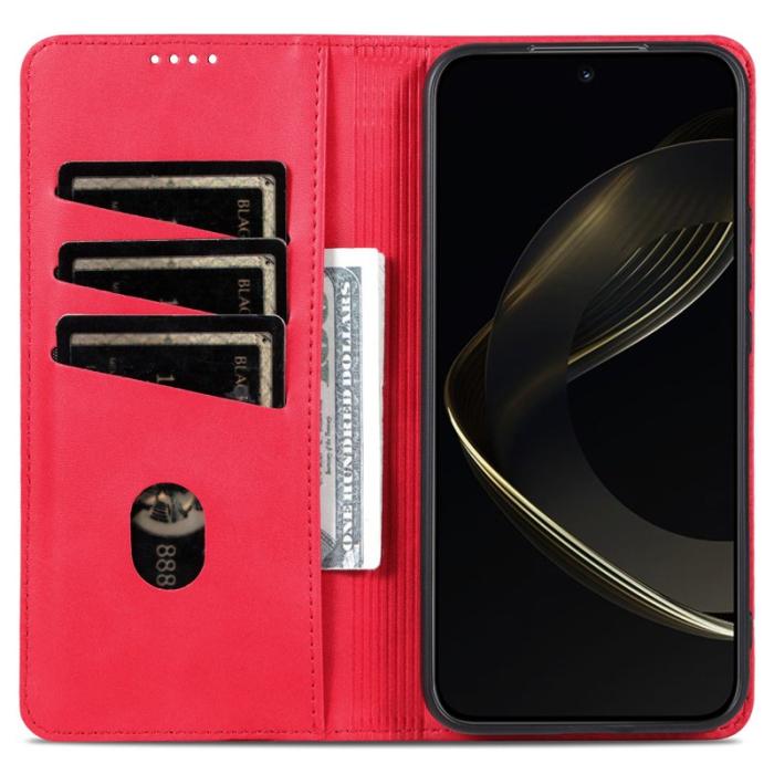 AZNS - AZNS Xiaomi 15T Fodral Äkta läder Plånboksfodral - Röd