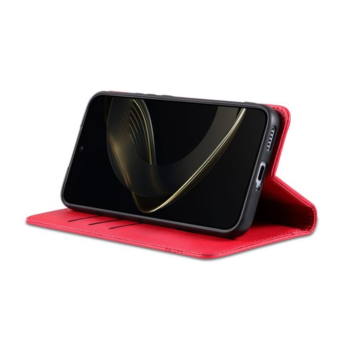 AZNS - AZNS Xiaomi 15T Fodral Äkta läder Plånboksfodral - Röd