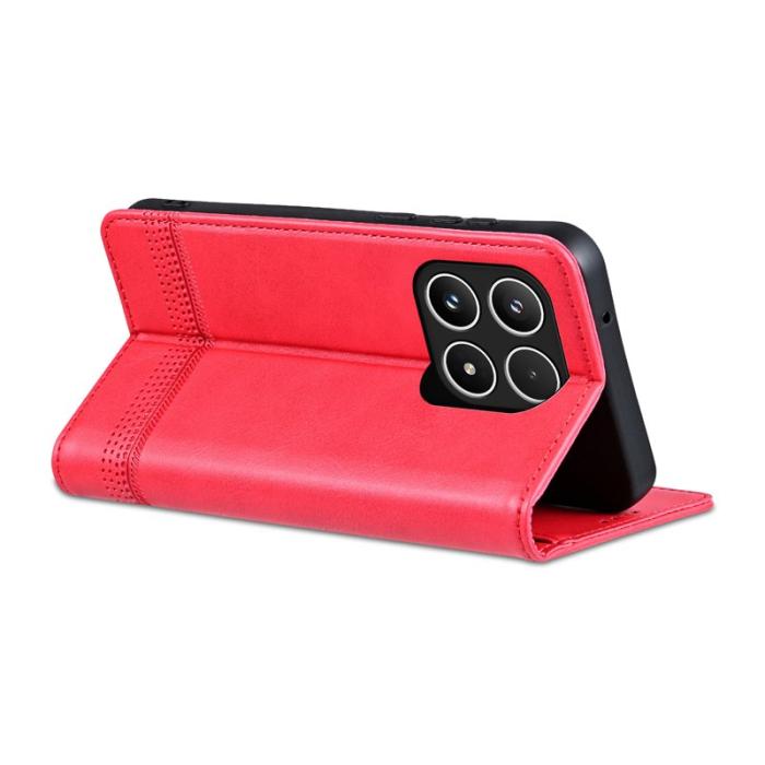 AZNS - AZNS Xiaomi 15T Fodral Äkta läder Plånboksfodral - Röd