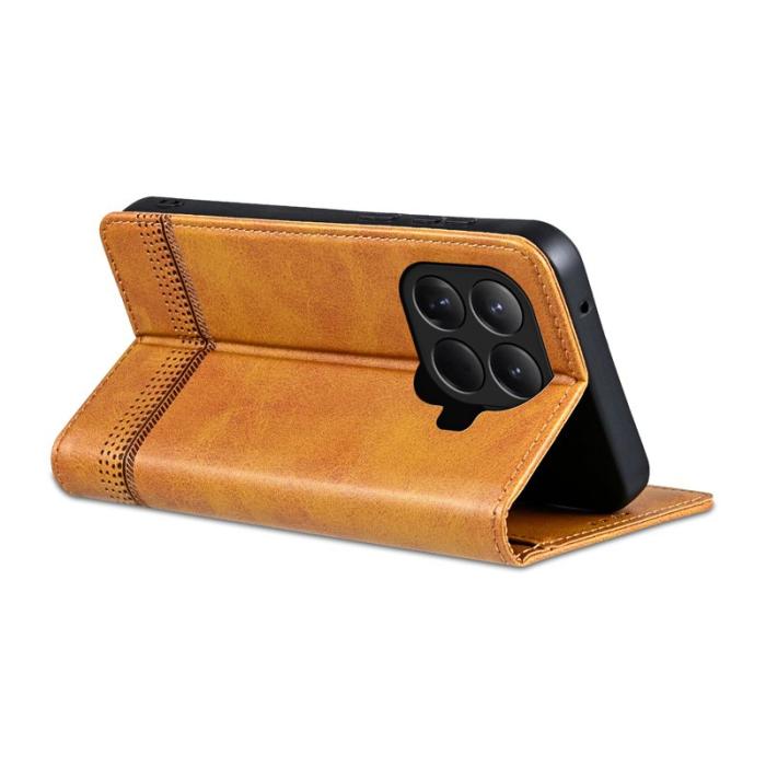 AZNS - AZNS Xiaomi 15T Pro Fodral Äkta läder - Brun