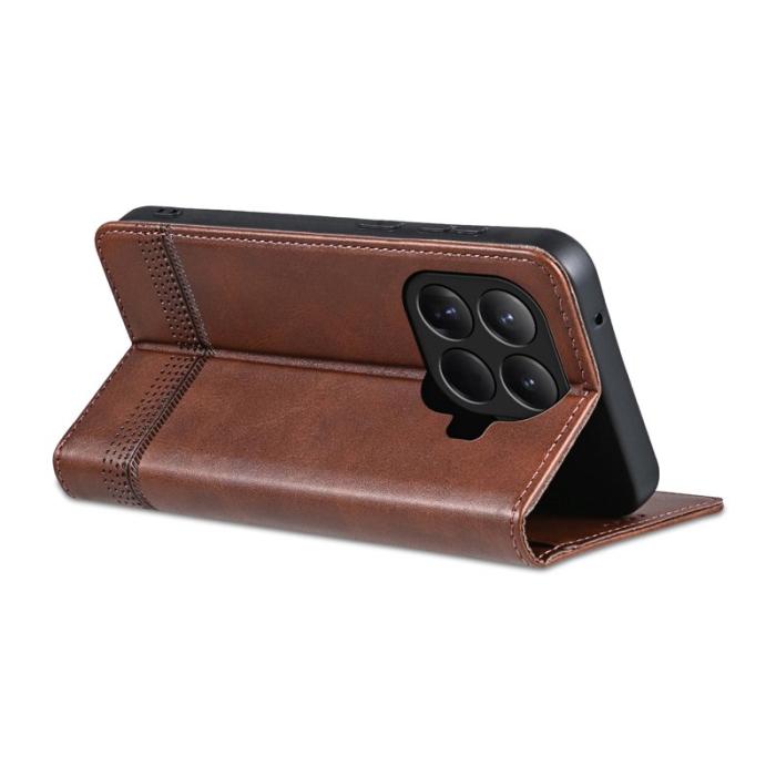 AZNS - AZNS Xiaomi 15T Pro Fodral Äkta läder - Kaffe