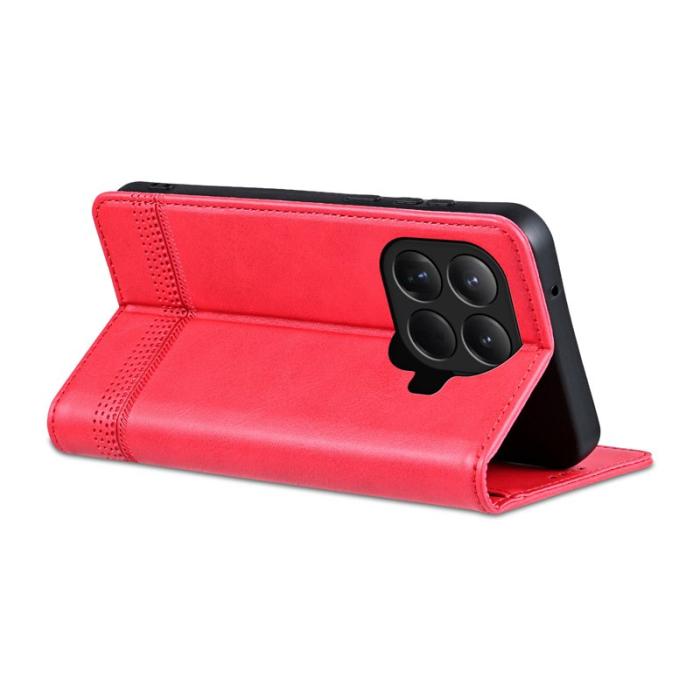 AZNS - AZNS Xiaomi 15T Pro Fodral Äkta läder - Röd