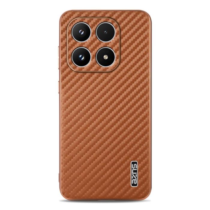 AZNS - AZNS Xiaomi 17 Fodral - Electroplating Carbon Fiber PU + TPU - Brun