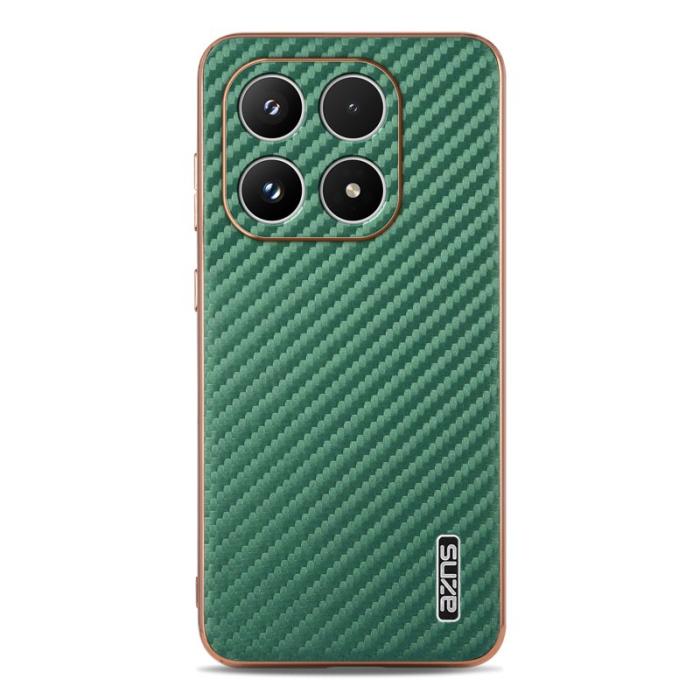 AZNS - AZNS Xiaomi 17 Fodral - Electroplating Carbon Fiber PU + TPU - Grön