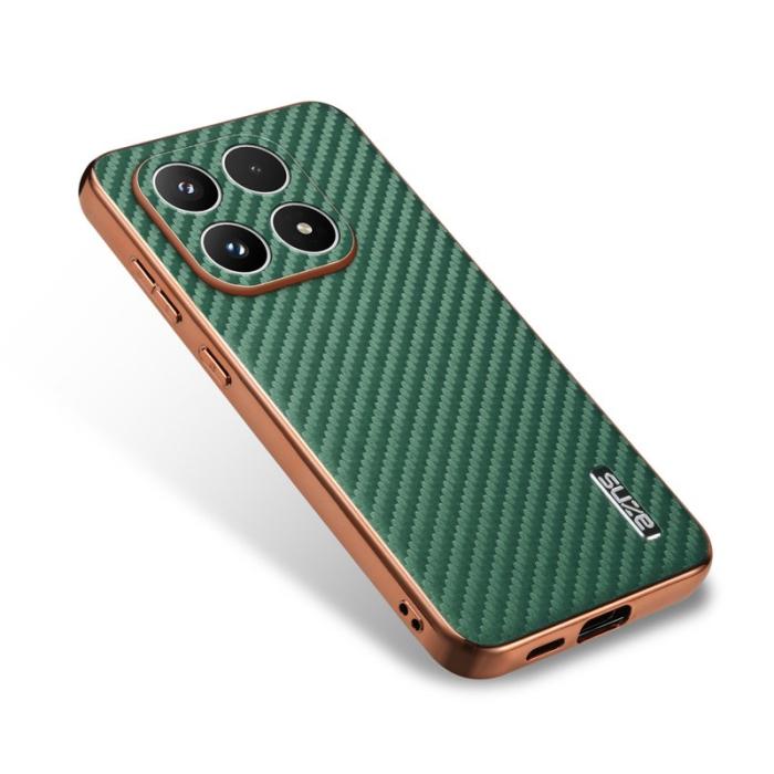 AZNS - AZNS Xiaomi 17 Fodral - Electroplating Carbon Fiber PU + TPU - Grön