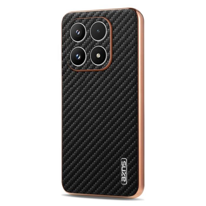 AZNS - AZNS Xiaomi 17 Fodral - Electroplating Carbon Fiber PU + TPU - Svart