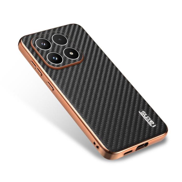 AZNS - AZNS Xiaomi 17 Fodral - Electroplating Carbon Fiber PU + TPU - Svart