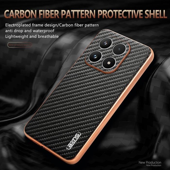 AZNS - AZNS Xiaomi 17 Fodral - Electroplating Carbon Fiber PU + TPU - Svart