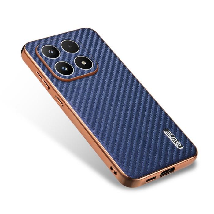 AZNS - AZNS Xiaomi 17 Fodral - Elektropläterad Kolfiber PU + TPU - Blå