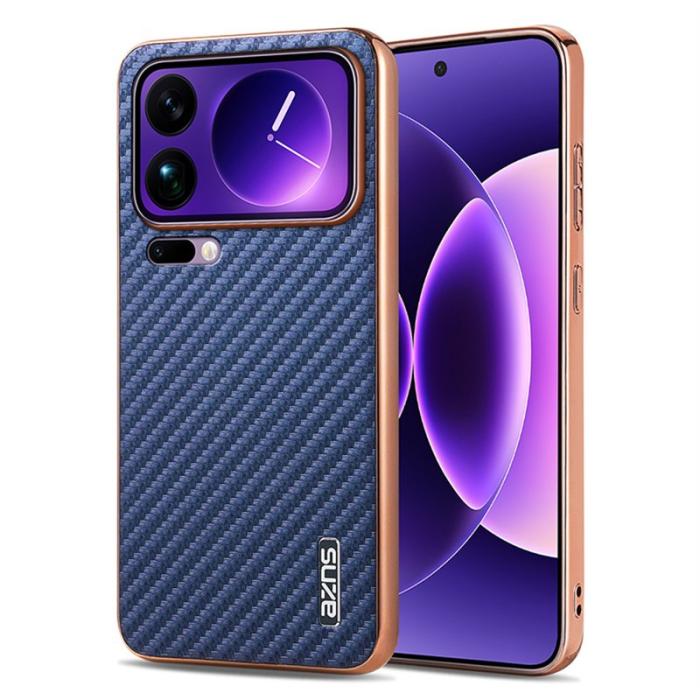 AZNS - AZNS Xiaomi 17 Pro Fodral - Electroplating Carbon Fiber PU + TPU - Blå
