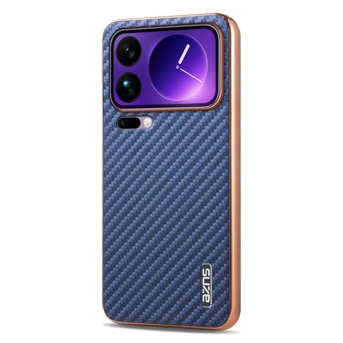 AZNS - AZNS Xiaomi 17 Pro Max Fodral - Electroplating Carbon Fiber PU - Blå