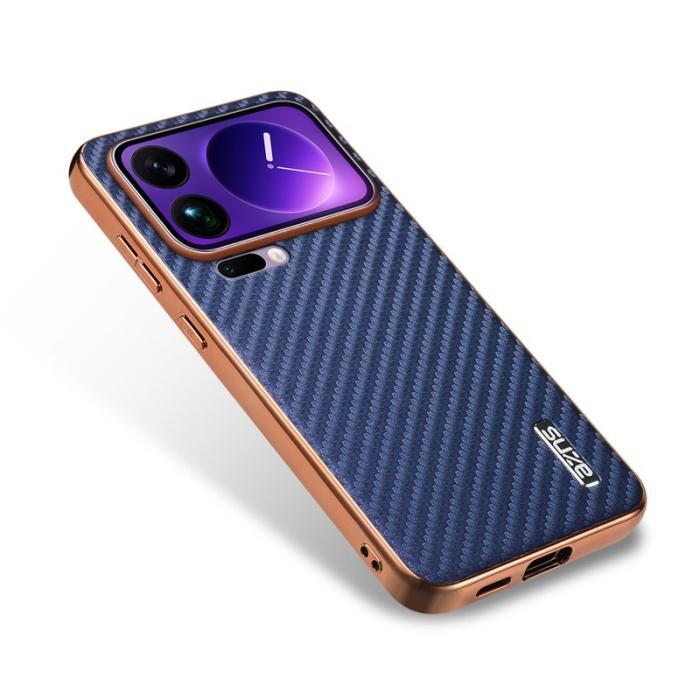AZNS - AZNS Xiaomi 17 Pro Max Fodral - Electroplating Carbon Fiber PU - Blå