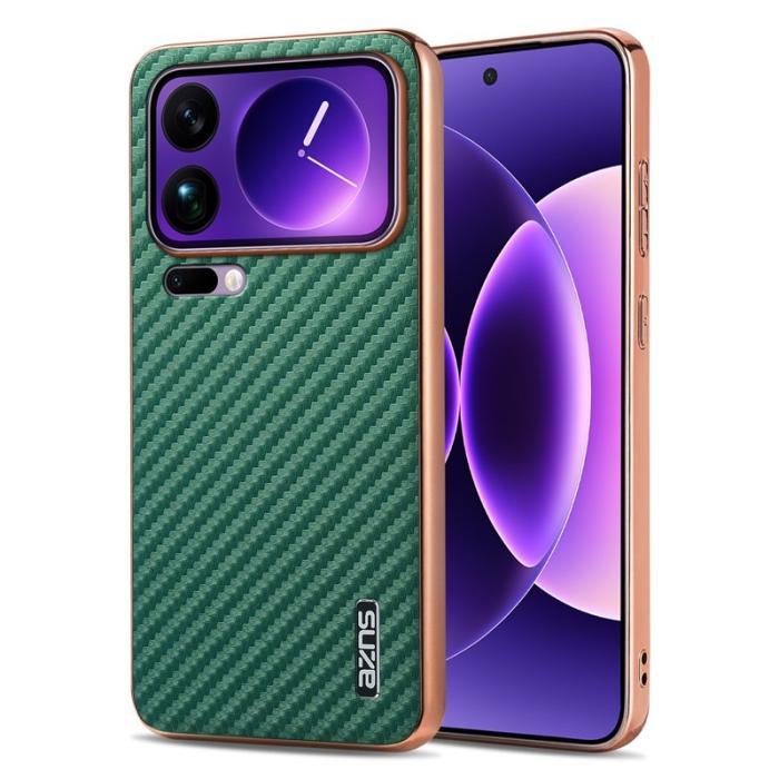 AZNS - AZNS Xiaomi 17 Pro Max Fodral - Elektropläterad Kolfiber PU + TPU - Grön