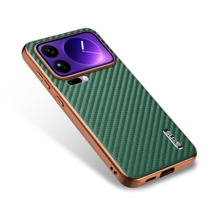 AZNS - AZNS Xiaomi 17 Pro Max Fodral - Elektropläterad Kolfiber PU + TPU - Grön