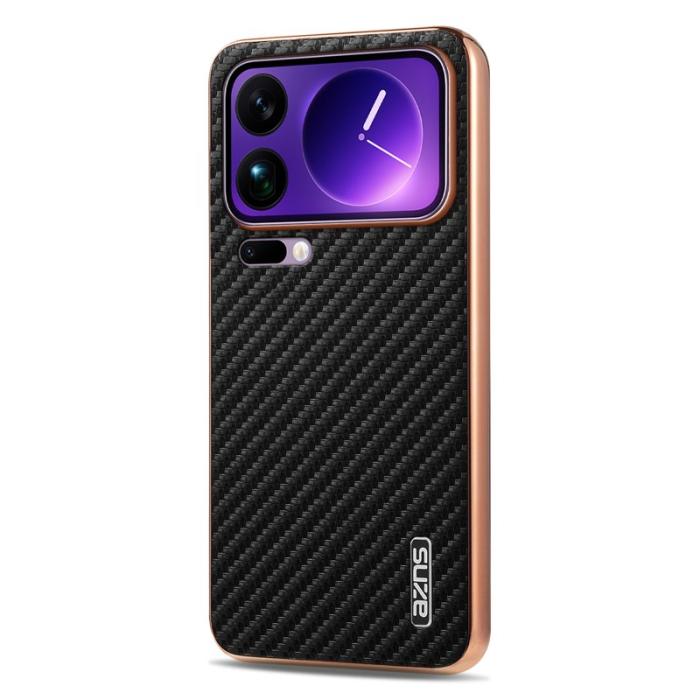 AZNS - AZNS Xiaomi 17 Pro Max Fodral - Elektropläterad Kolfiber PU + TPU - Svart