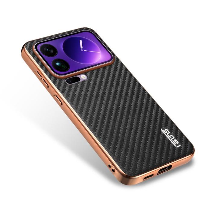 AZNS - AZNS Xiaomi 17 Pro Max Fodral - Elektropläterad Kolfiber PU + TPU - Svart