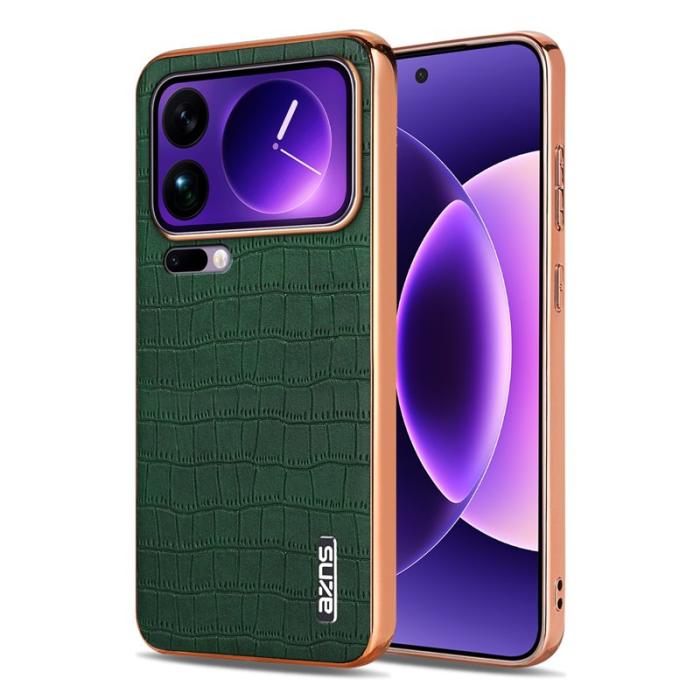 AZNS - AZNS Xiaomi 17 Pro Max Fodral - Elektropläterad Krokodil PU + TPU - Grön