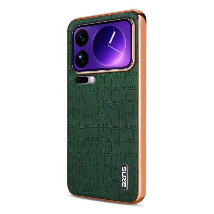 AZNS - AZNS Xiaomi 17 Pro Max Fodral - Elektropläterad Krokodil PU + TPU - Grön