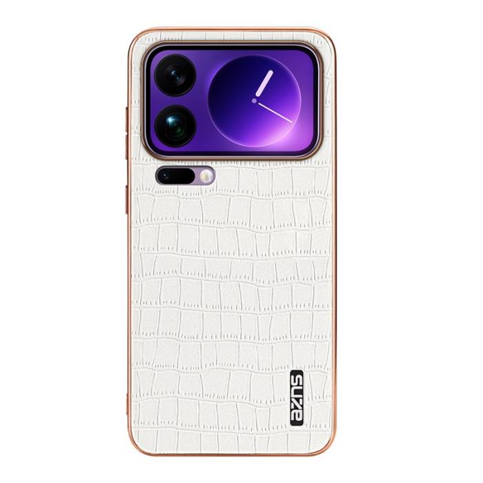 AZNS - AZNS Xiaomi 17 Pro Max Fodral - Elektropläterad Krokodil PU + TPU - Vit