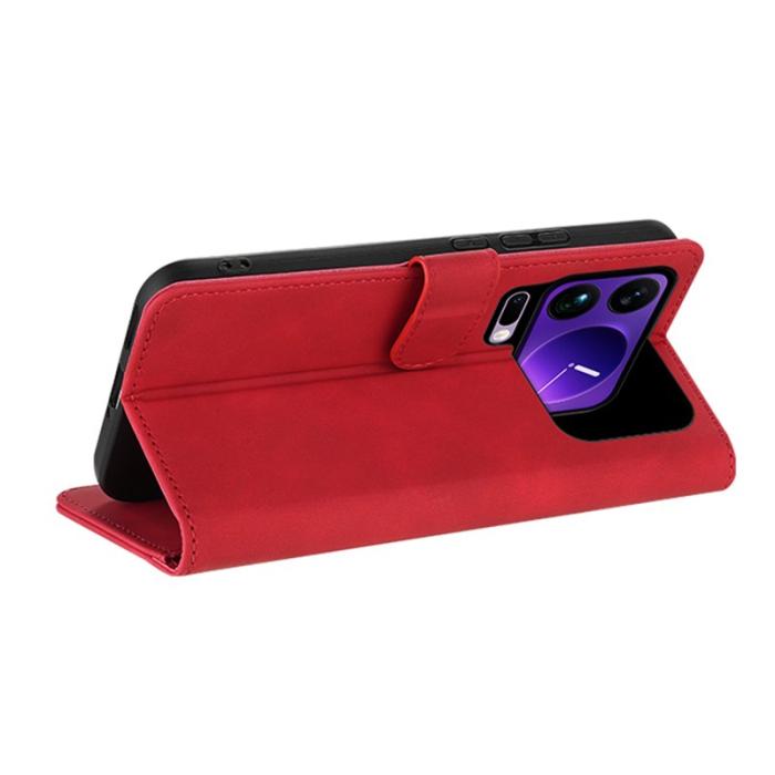 AZNS - AZNS Xiaomi 17 Pro Max Fodral PU Läder Plånboksfodral - Röd