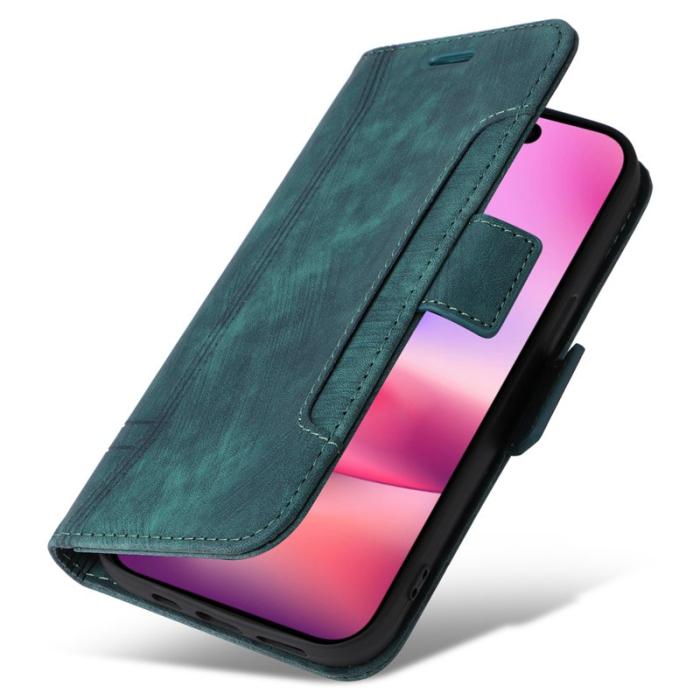 BETOPNICE - BETOPNICE 001 för iPhone 16 Fodral Äkta läder - Grön