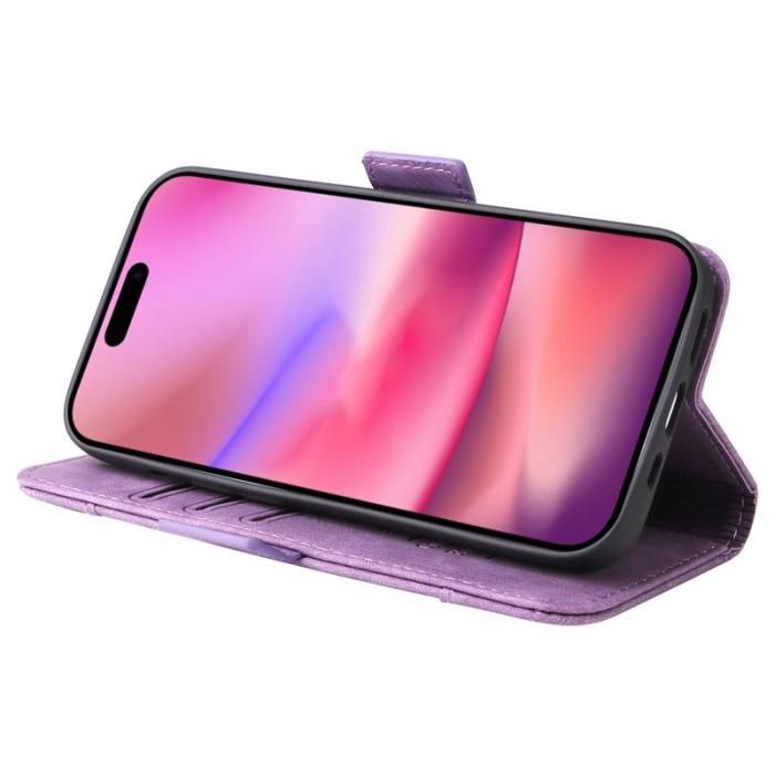 BETOPNICE - BETOPNICE 001 för iPhone 16 Fodral Äkta läder - Lila
