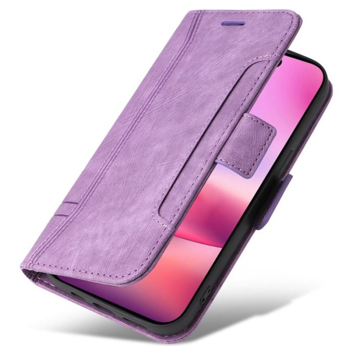 BETOPNICE - BETOPNICE 001 för iPhone 16 Fodral Äkta läder - Lila