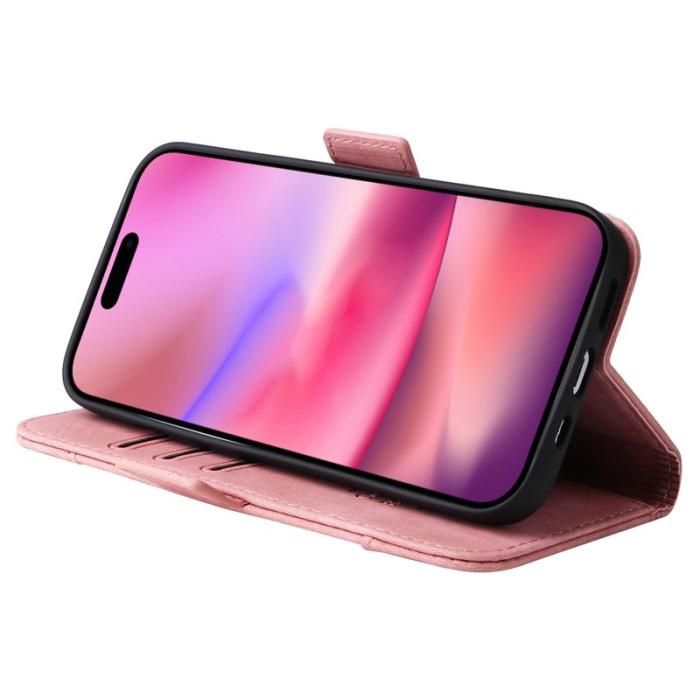 BETOPNICE - BETOPNICE 001 för iPhone 16 Fodral Äkta läder - Rosa