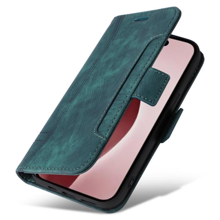 BETOPNICE - BETOPNICE 001 för iPhone 16 Pro Fodral Äkta läder - Grön