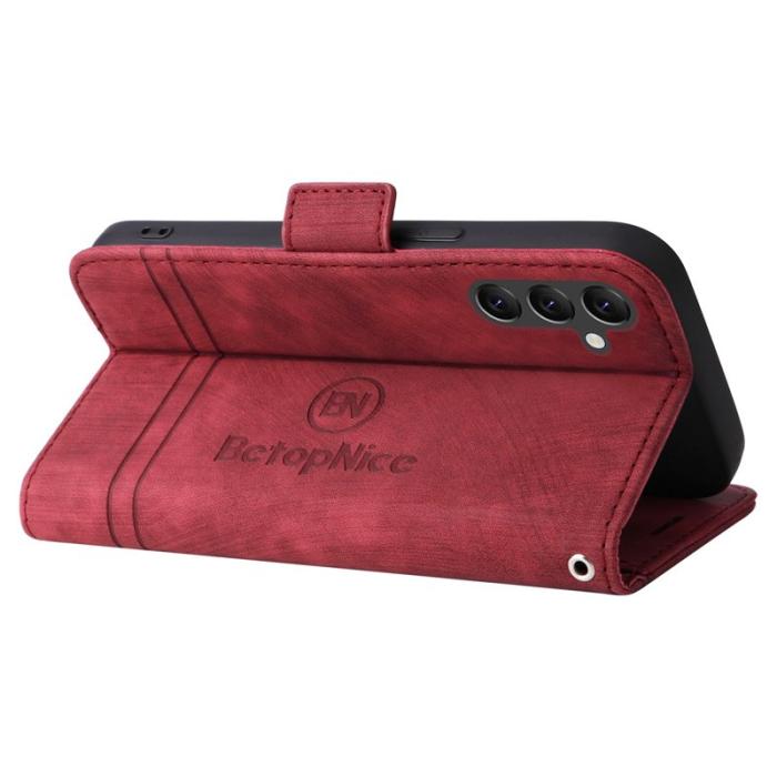 BETOPNICE - BETOPNICE 001 för Samsung Galaxy A14 5G Fodral PU Läder - Röd