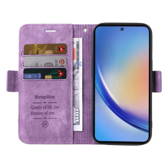 BETOPNICE - BETOPNICE 001 för Samsung Galaxy A35 5G Fodral Äkta läder - Lila