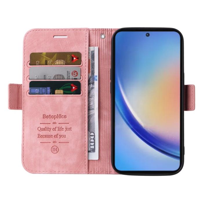 BETOPNICE - BETOPNICE 001 för Samsung Galaxy A35 5G Fodral Äkta läder - Rosa