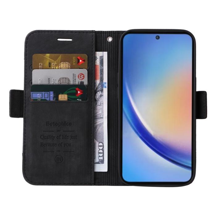 BETOPNICE - BETOPNICE 001 för Samsung Galaxy A35 5G Fodral Äkta läder - Svart