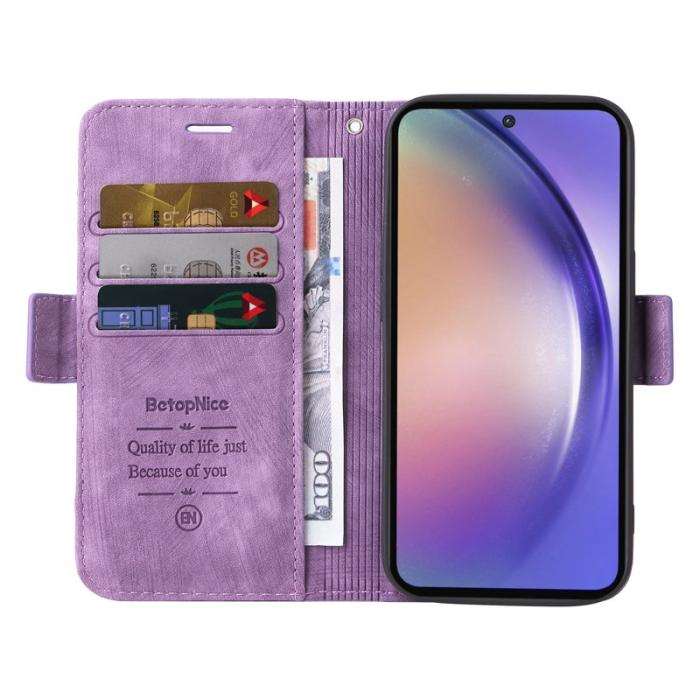 BETOPNICE - BETOPNICE 001 för Samsung Galaxy A55 5G Fodral Äkta läder - Lila
