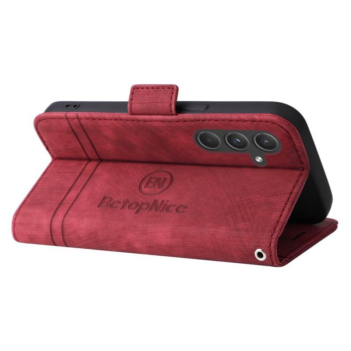BETOPNICE - BETOPNICE 001 för Samsung Galaxy A55 5G Fodral Äkta läder - Röd