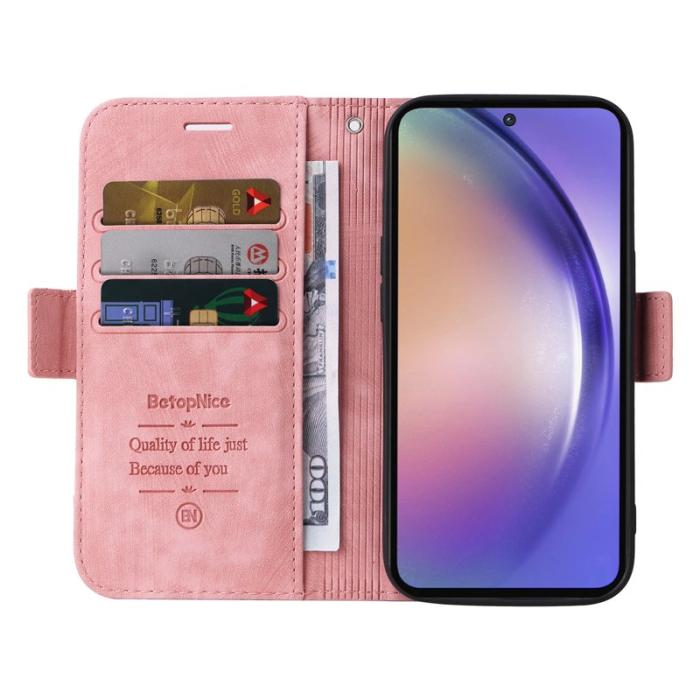 BETOPNICE - BETOPNICE 001 för Samsung Galaxy A55 5G Fodral Äkta läder - Rosa