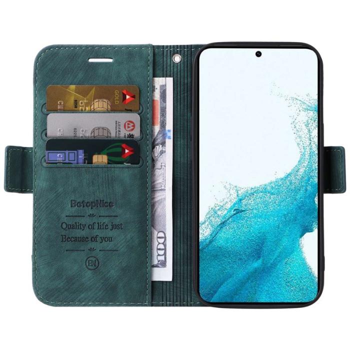 BETOPNICE - BETOPNICE 001 för Samsung Galaxy S23+ Fodral PU Läder - Grön